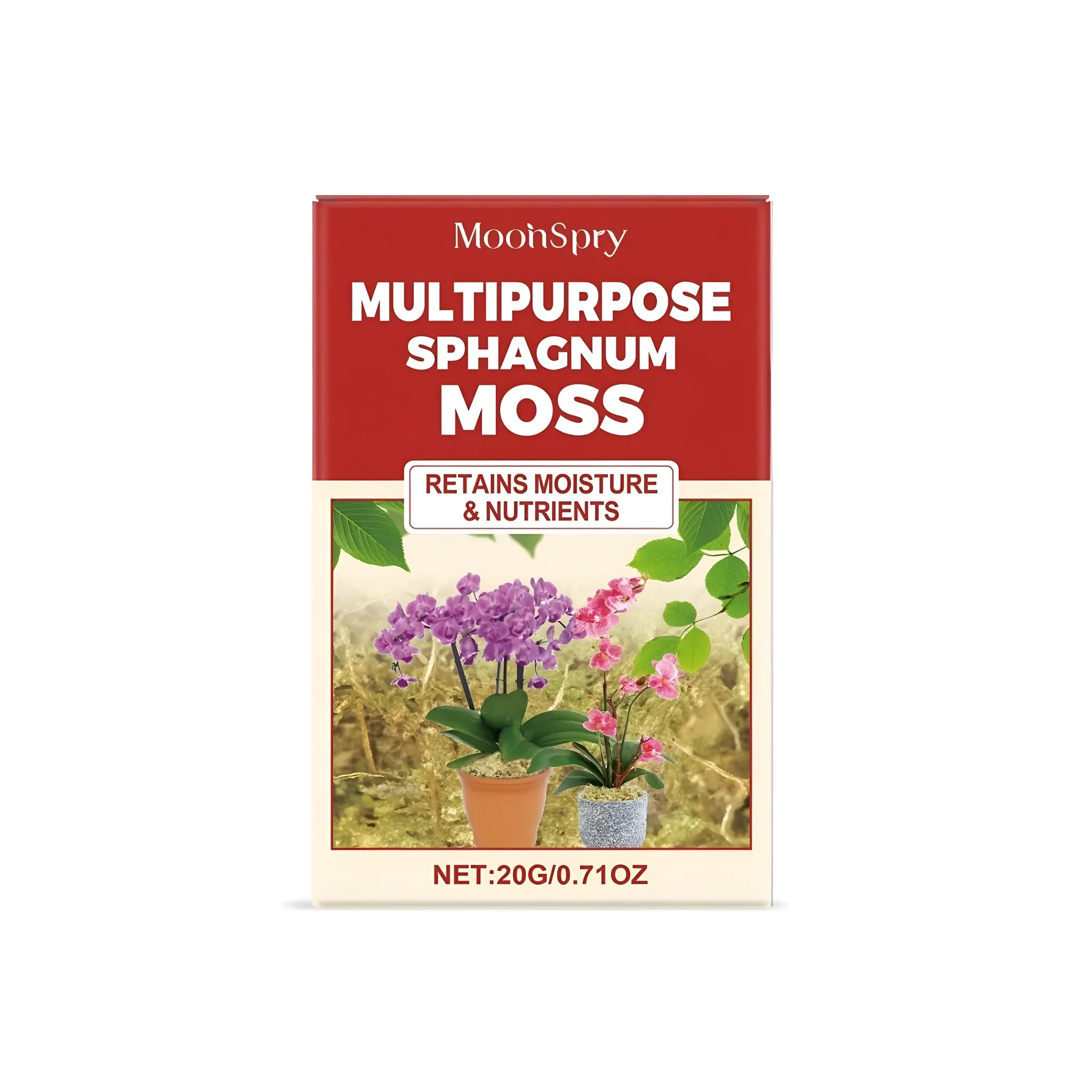 20g pack of natural Sphagnum moss for terrariums and plant propagation