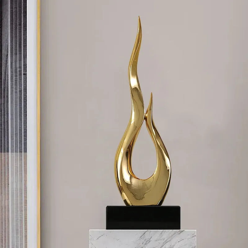 Resin high-rise festival ornament in modern minimalist style with metallic finish