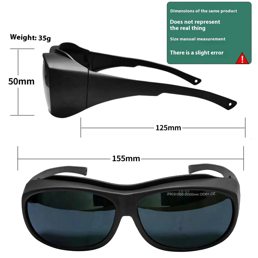 PC protective goggles for laser and optical radiation safety from 200 to 2000 nm
