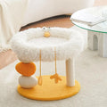 Yellow multifunctional cat climbing frame with jute rope scratching post, non-drop crumbs design, 40x49x43cm