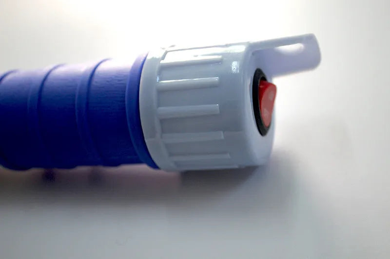 Blue manual hand siphon pump for transferring car truck fuel petrol diesel oil water
