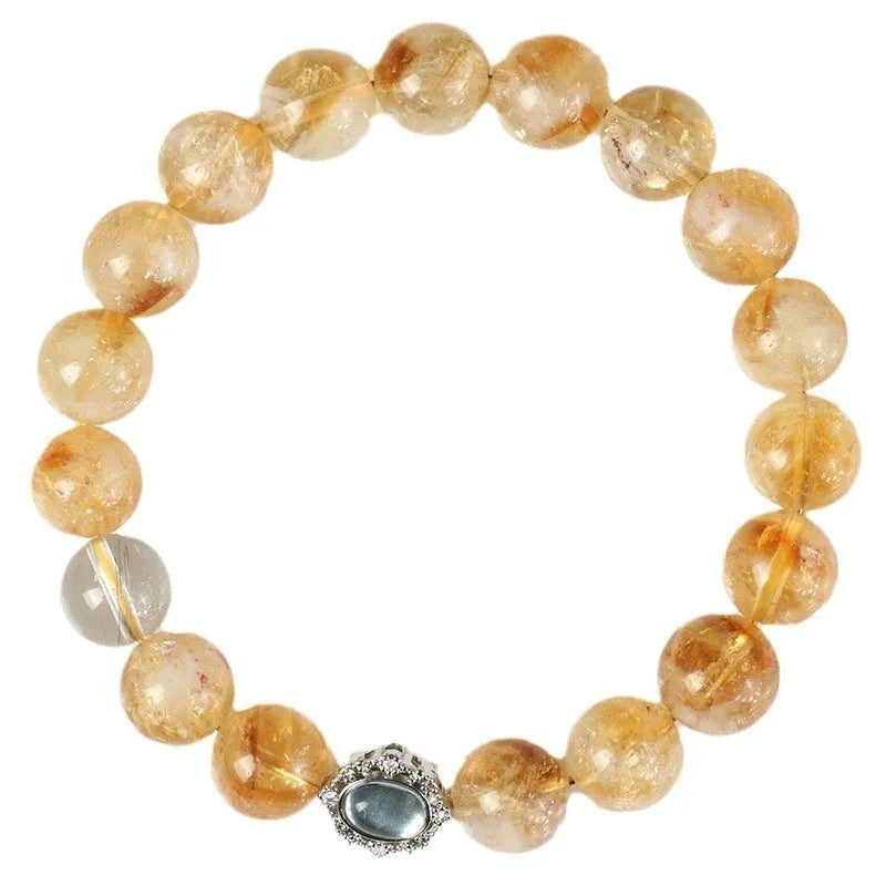 10mm geometrically-cut crystal citrine bracelet in unisex design