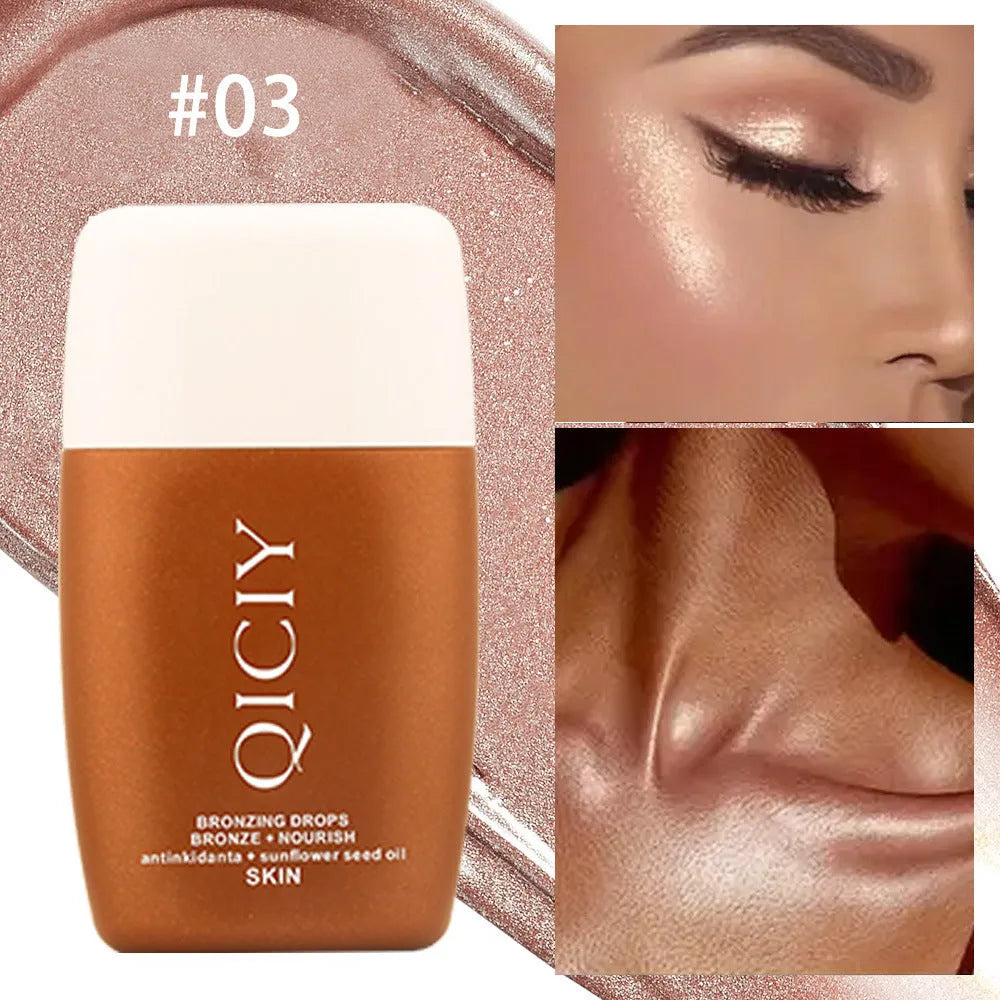 30ML bottle of Body Highlight Contour Liquid for face and body brightening in four shade options