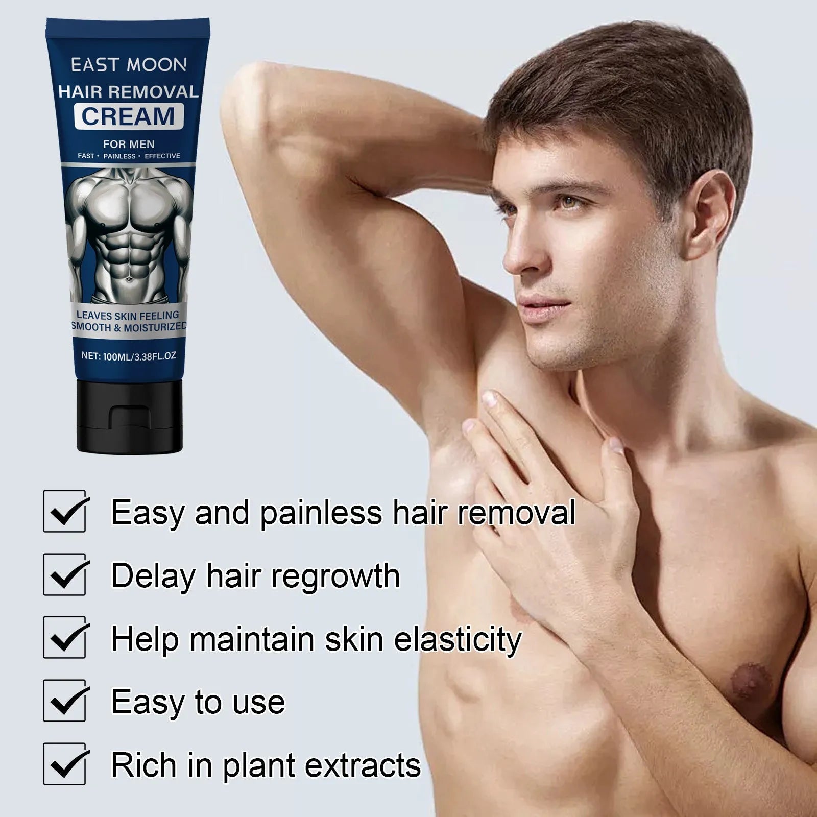 100ml men's hair removal cream for beard, armpit, hand and leg depilation