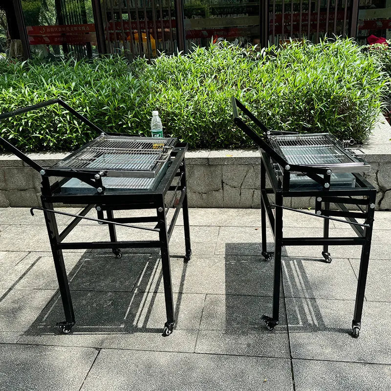 Large foldable charcoal barbecue stove for courtyard and garden use