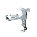 Zinc alloy archery release aid with a two-axis harpoon clip on a white background