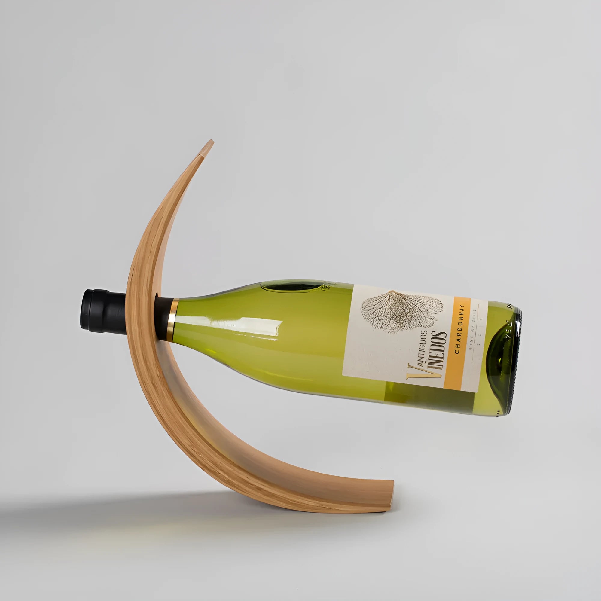 Creative bamboo wine bottle rack wall shelf semicircle style for kitchen living room bar storage