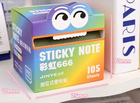 Pearl gradient transparent pull-out sticky notes in six colour options with 105 pages per pad