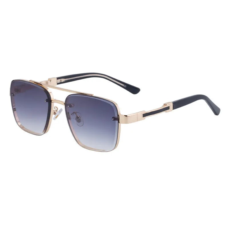 Men's vintage-style sunglasses with polycarbonate frames and lenses in a gradient blue colour option.