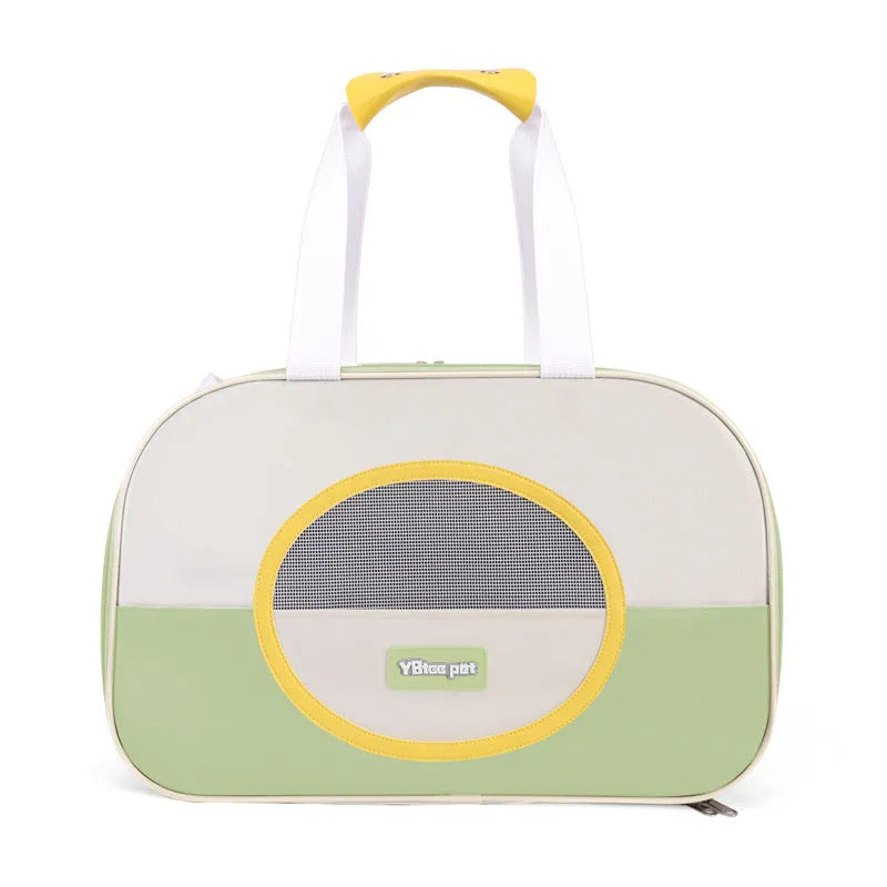Foldable cat school backpack in Oxford cloth with contrast colour pattern and breathable design