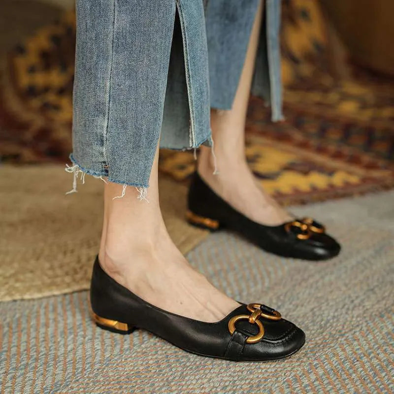 Women's Wanwan Lei style Mary Jane pumps with square toe and shallow mouth design in various colours