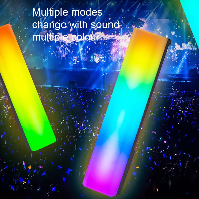 3D RGB tabletop ambience lamp with voice-activated rhythm lighting in black shell