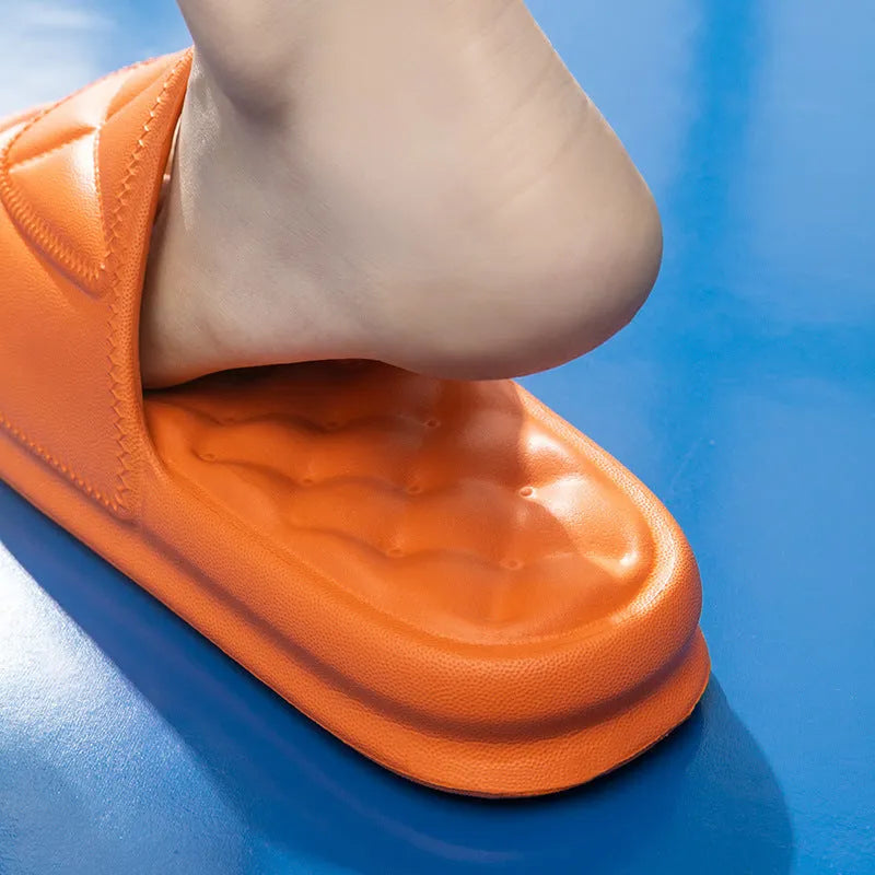 EVA bathroom slippers in five colours with thick non-slip soles for indoor use