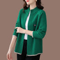 Women's loose knitted cardigan coat wool blend long sleeves beige colour open front