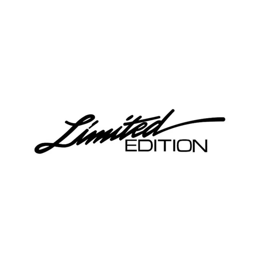 Reflective plastic bumper sticker in black, white, and colourful options, measuring 16cm long.
