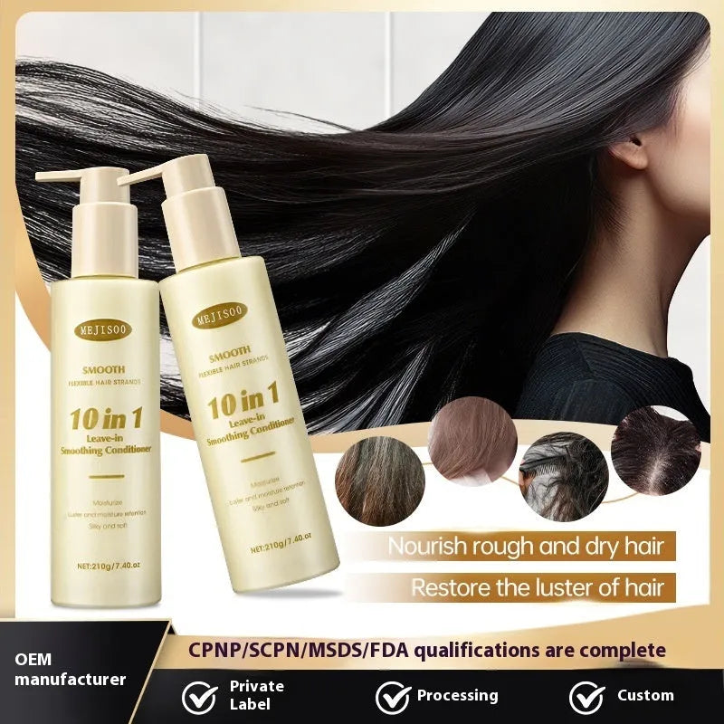 Wash-free Soft 10-in-1 Hair Conditioner 210g bottle for ladies frizzy hair treatment