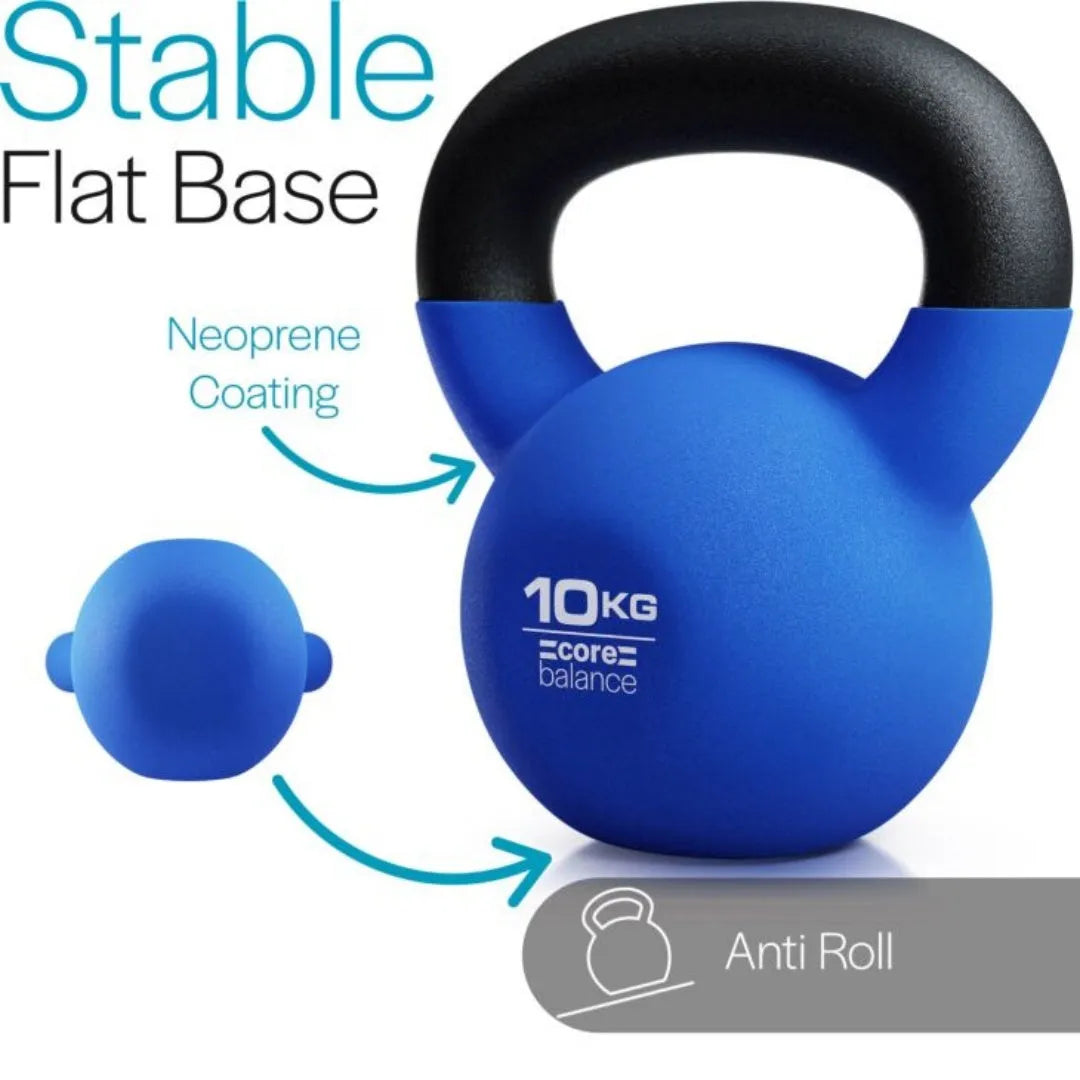 Blue 10KG cast iron dumbbell with a teapot-shaped kettlebell design.