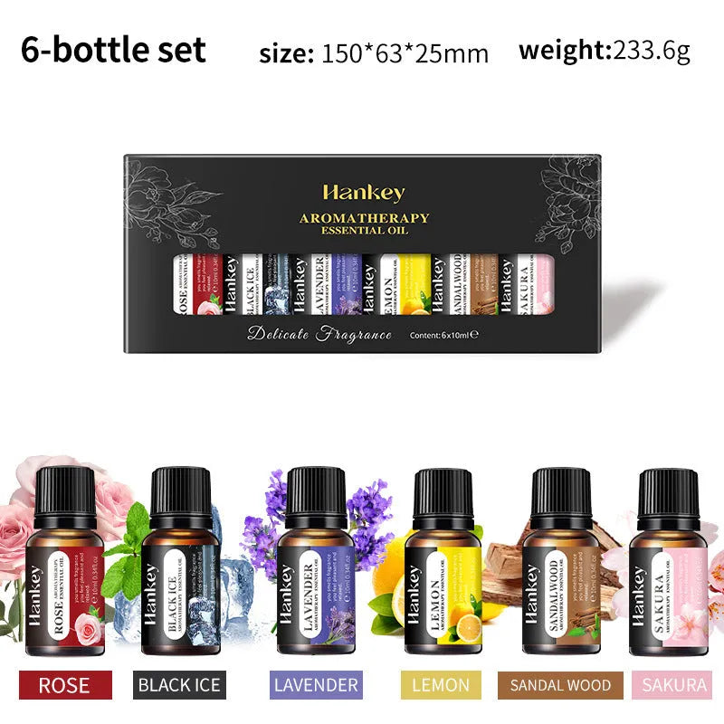 Boxed set of water-soluble aromatherapy essential oils for fresh air function