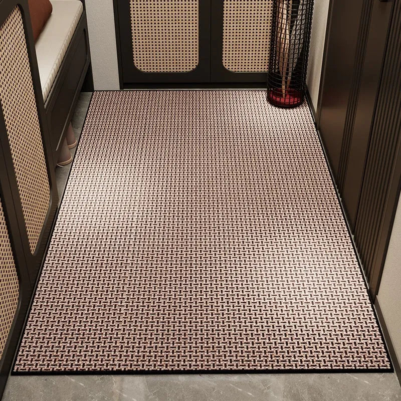 Linen doormat in solid colour at 60x90cm, available in gray, black, or brown options