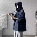 Men's hooded short-sleeve summer t-shirt in polyester loose fit