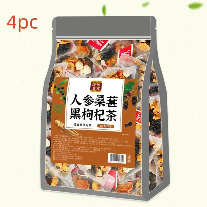 Ginseng black wolfberry tea with 40 individual 5g tea sachets
