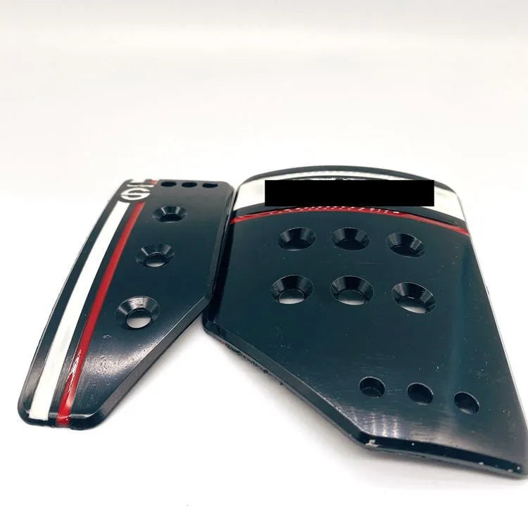 Aluminium alloy manual transmission pedal set showing accelerator, brake and clutch pedals