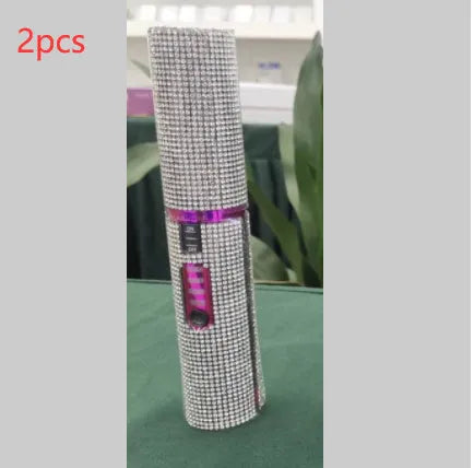 2-in-1 electric USB hair straightening brush with ceramic coating in green