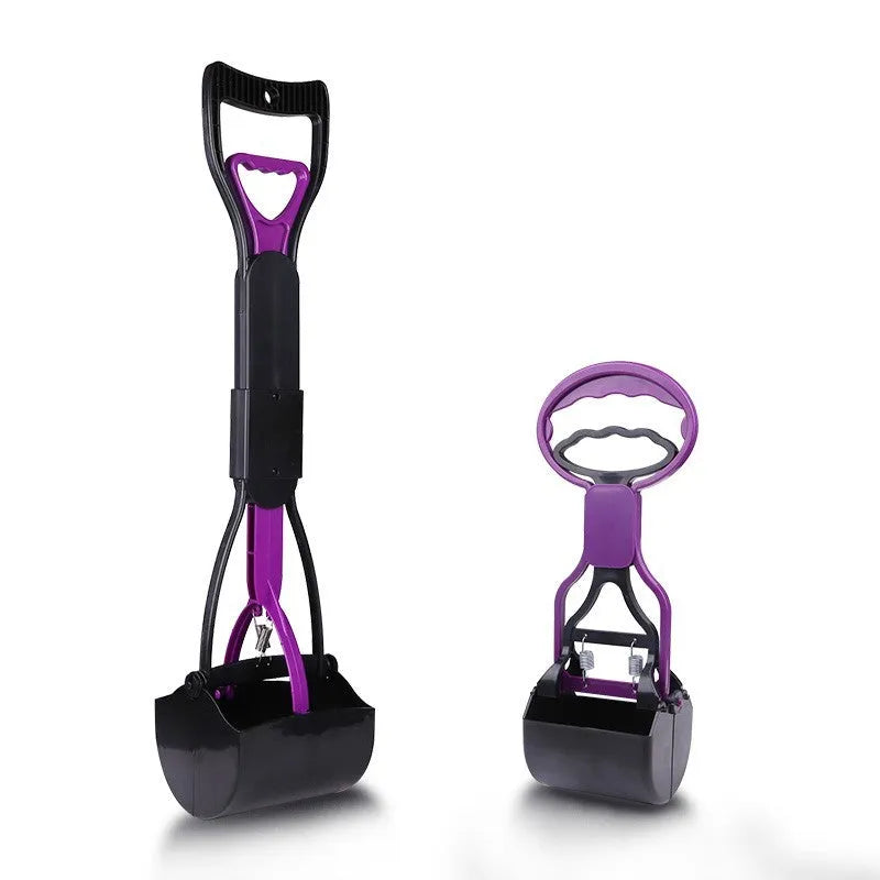 Foldable purple ABS plastic pet toilet for puppy poop picking up with 60cm length