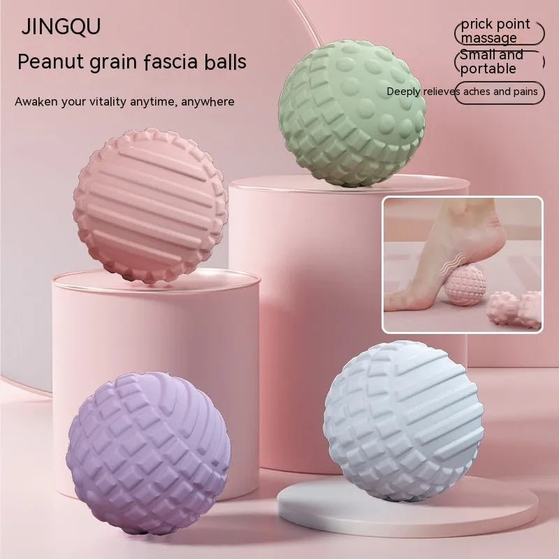 Blue TPR foot massage ball with 6cm diameter for yoga and fitness