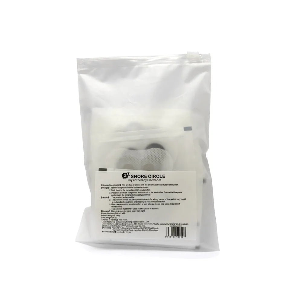 Smart anti-snoring device with electronic muscle stimulator and twenty conductive strips