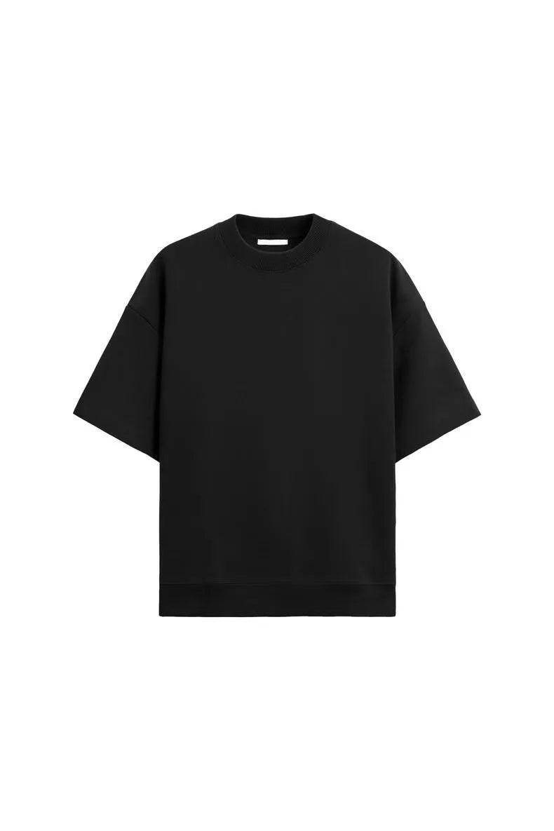 Men's loose double-sided cloth texture short sleeve t-shirt and matching shorts casual set