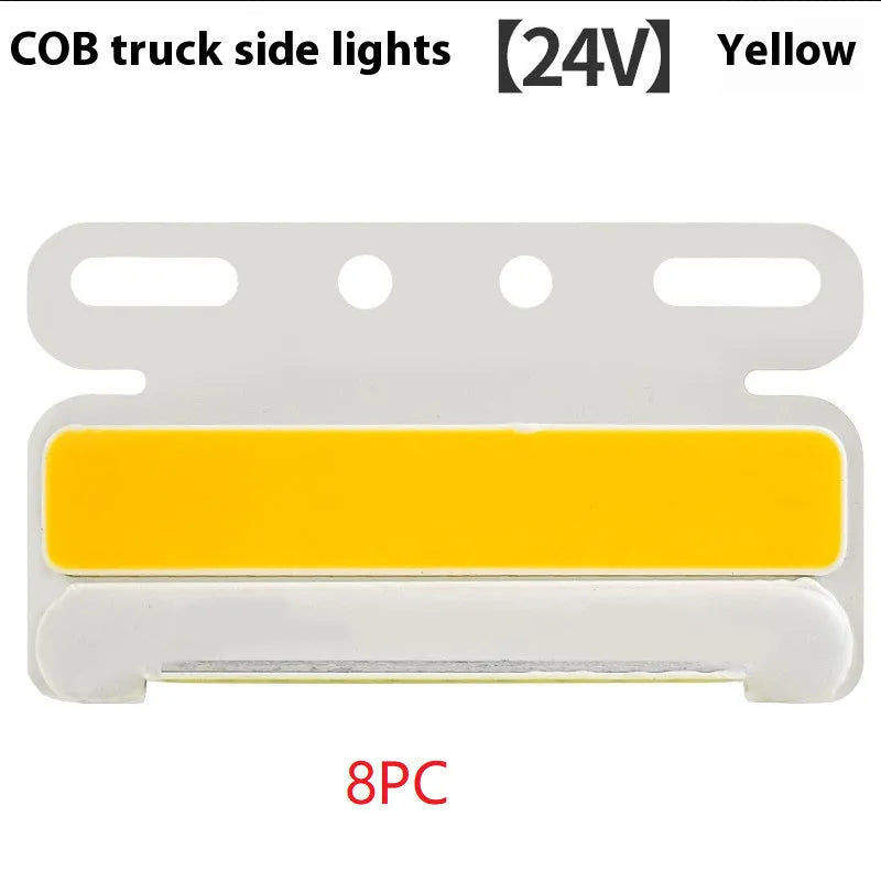 COB LED truck side marker light with aluminium housing in red, yellow, green, blue, or white.