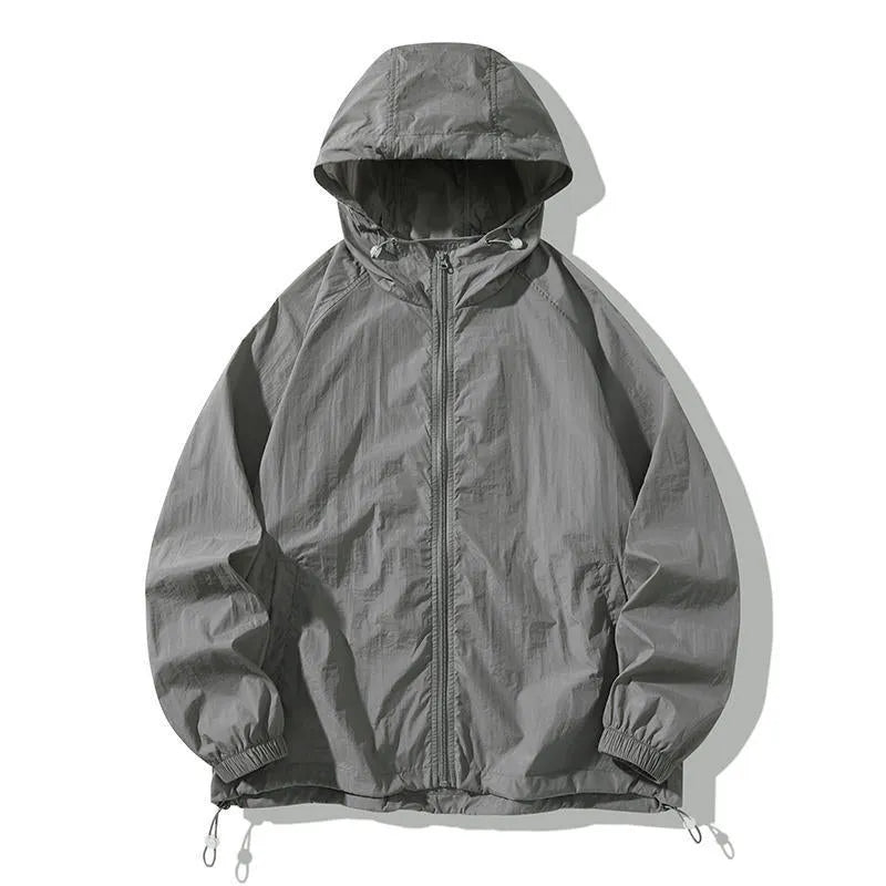 Chemical fibre blend outdoor sports jacket in loose fit available in multiple colours