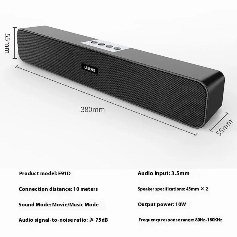 Double desktop Bluetooth speaker with extra bass in blue packaging E91D 1200mAh version