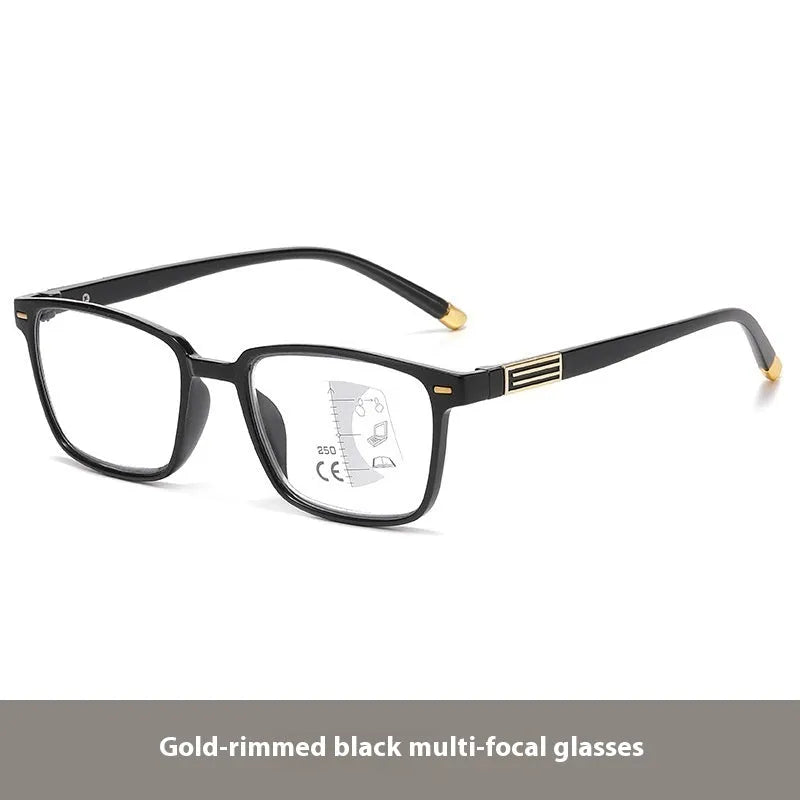 Multifocal photochromic reading glasses with anti blue light protection in various frame styles