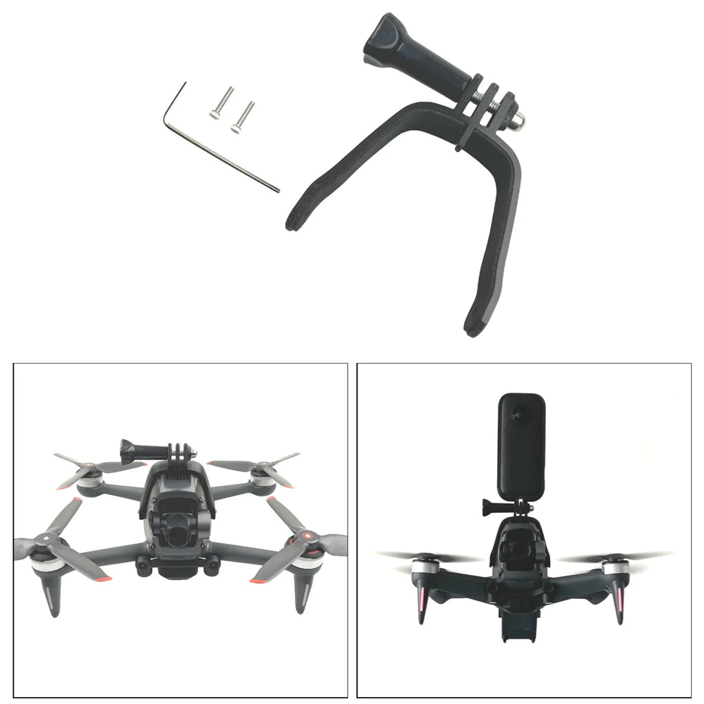 3D printed hard plastic FPV action camera expansion bracket with sponge padding