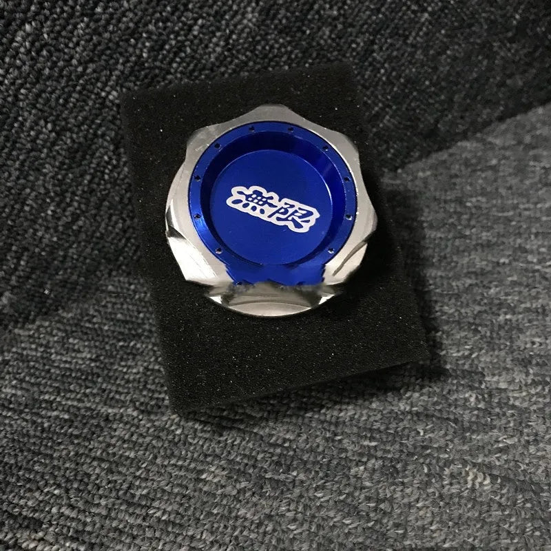 Aluminium alloy oil filter cap for Honda in choice of red, blue, silver, black, purple, or gold colours.