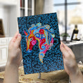 A5 diamond painting notebook with blue cover, 142x207x8mm, 50 pages for craft notes