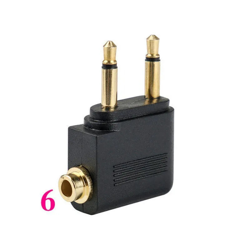 Black Bluetooth 5.4 audio adapter with a 3.5mm aux plug for wireless sound receiving and transmitting.