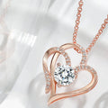 Women's heart-shaped 925 silver necklace in rose gold, white gold, or yellow gold plating