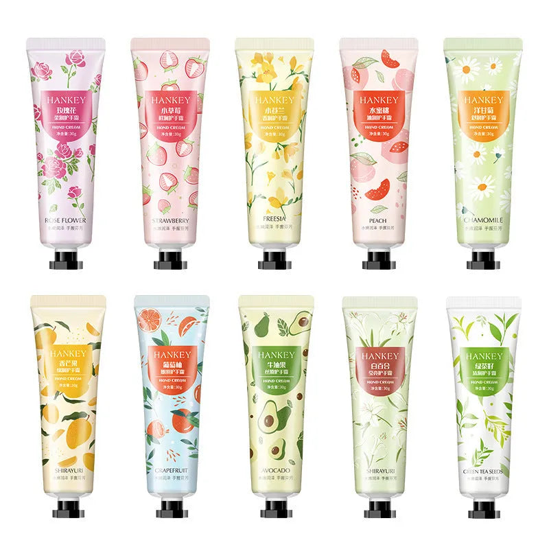 30g fruit hand cream for dry skin in multiple botanical styles