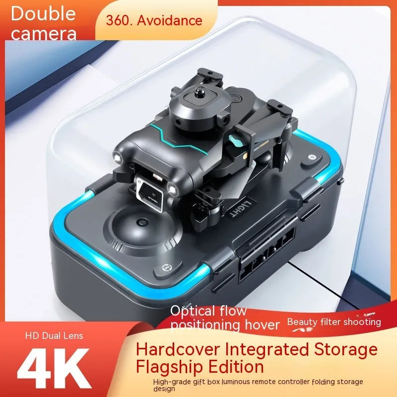 S96-black four-axis drone with dual cameras and obstacle avoidance sensors for aerial photography