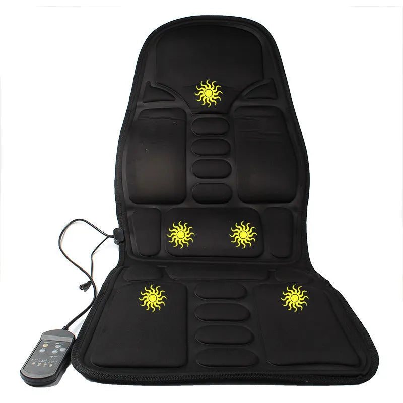 Black heating massage mat for infrared physiotherapy with variable speed control