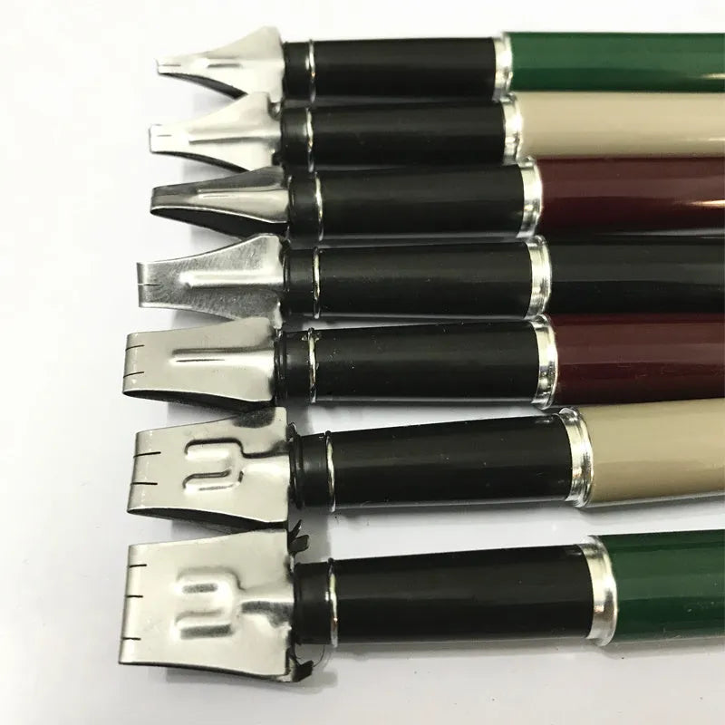 Right Point 7-piece calligraphy pen set with 2mm to 11mm stainless steel nibs in plastic metal holders