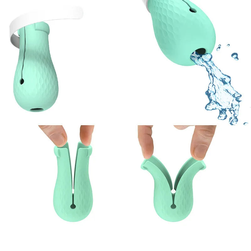Set of four bright green silicone gloves for protecting hands from cat scratches during pet care.