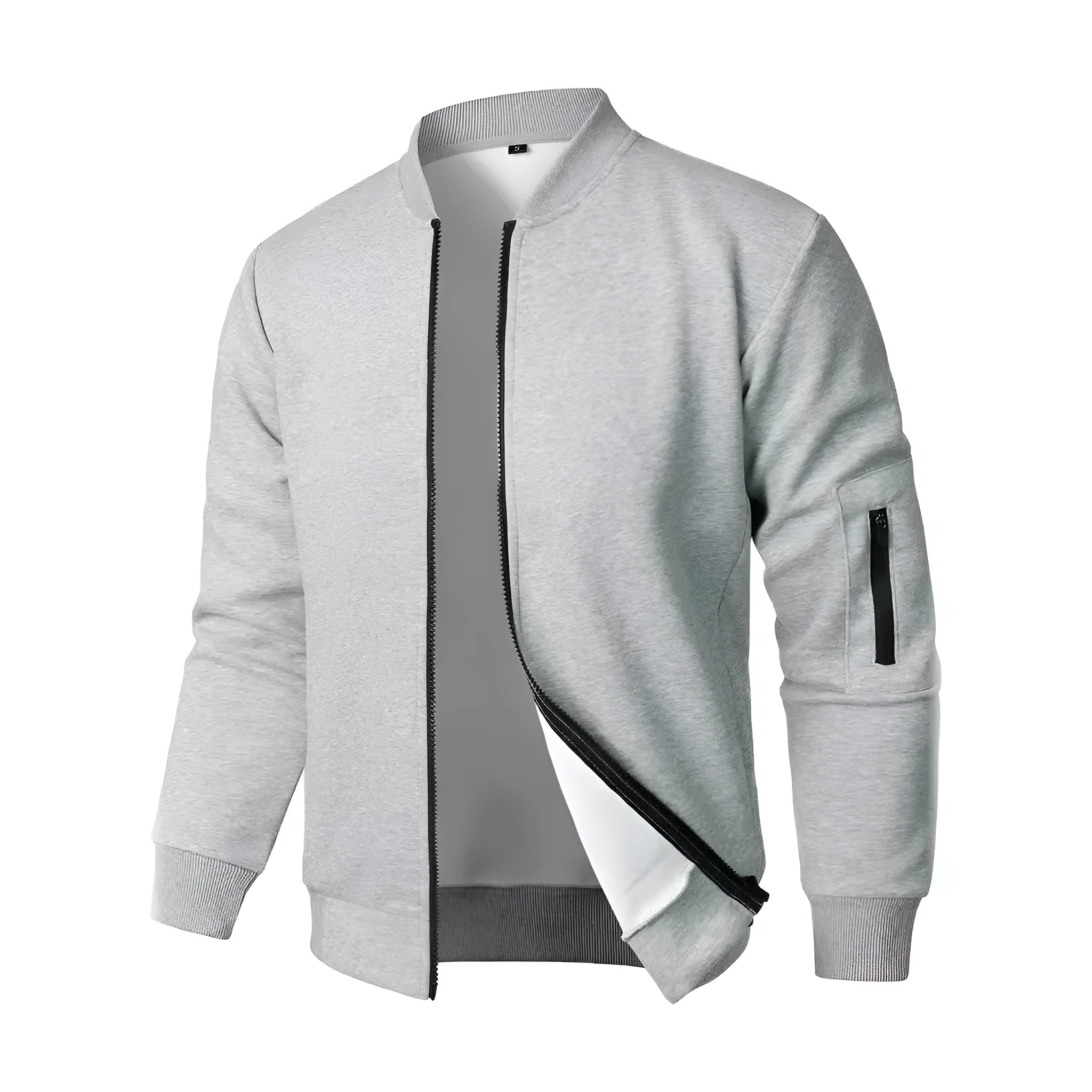 Men's loose fit knitted jacket in cotton with polyester lining, business casual style