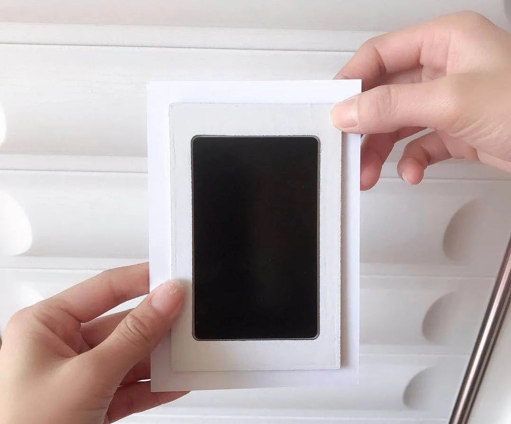 Baby hand and foot printing kit with anti-cross infection disposable pad and photo frame