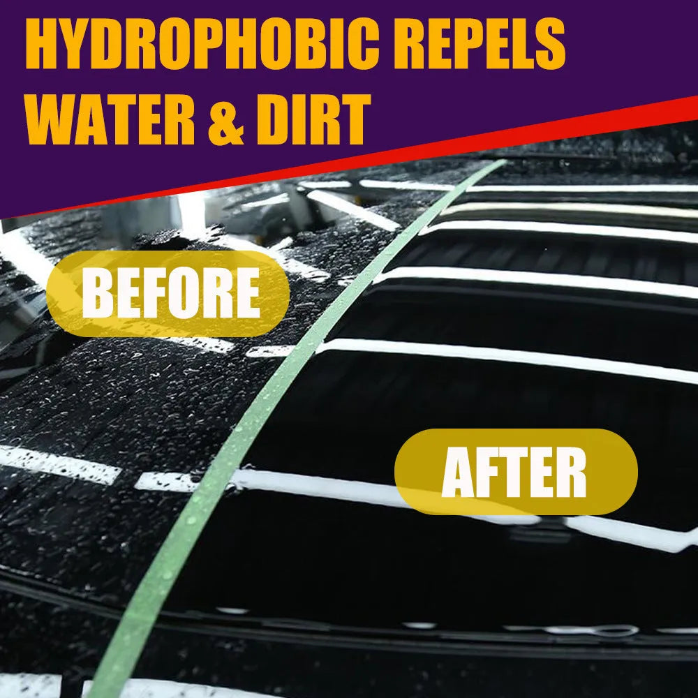 Purple car coating spray bottle with microplated crystal formulation for automotive protection