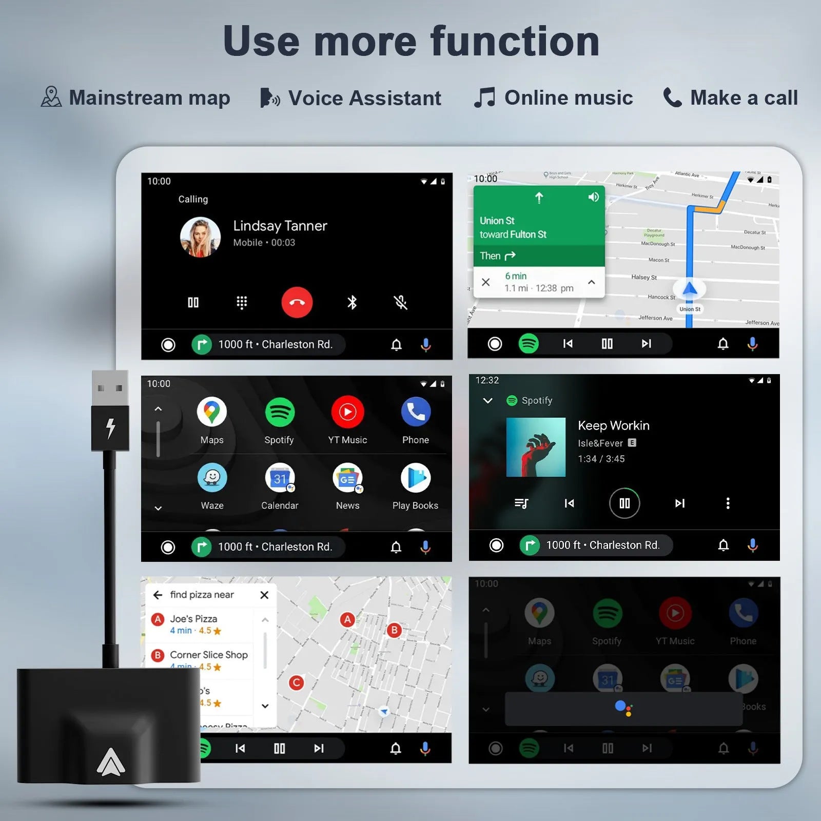 Wireless Android Auto car adaptor in black or white colour options