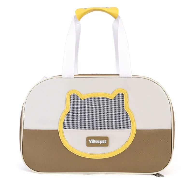 Foldable cat school backpack in Oxford cloth with contrast colour pattern and breathable design